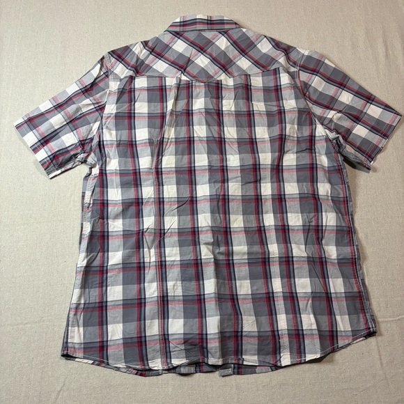 True Religion Shirt Mens XXXL 3XL Red Grey Pearl Snap Plaid Western Cowboy Rodeo - Picture 2 of 5